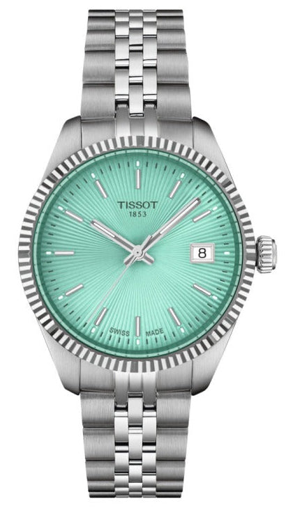 Tissot Ballade Quartz Green Dial Silver Steel Strap Watch for Women - T156.210.11.091.00