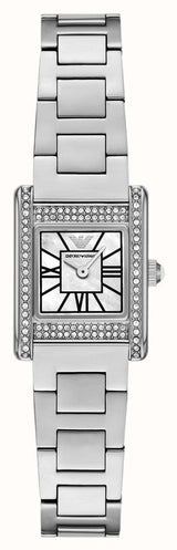 Emporio Armani Genni Analog Mother of Pearl Dial Silver Steel Strap Watch for Women - AR11662 Buy Now By Emporio Armani