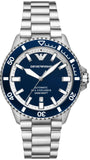 Emporio Armani Sea Explorer Blue Dial Silver Steel Strap Watch for Men - AR60079
