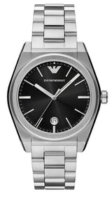 Emporio Armani Frederico Analog Black Dial Silver Steel Strap Watch for Men - AR11622 Buy Now By Emporio Armani
