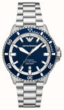 Emporio Armani Sea Explorer Blue Dial Silver Steel Strap Watch for Men - AR60079