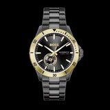 Hugo Boss Troper Chronograph Automatic Black Dial Black Steel Strap Watch for Men - 1514203