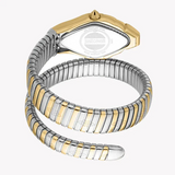 Just Cavalli Ferocious Mother of Pearl White Dial Two Tone Steel Strap Watch for Women - JC1L306M0065