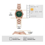 Emporio Armani Federica Analog Green Dial Rose Gold Steel Strap Watch for Women - AR11639 Buy Now By Emporio Armani