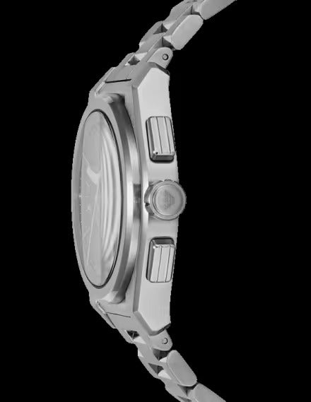 Emporio Armani Federico Chronograph Green Dial Silver Steel Strap Watch for Men - AR11640 Buy Now By Emporio Armani