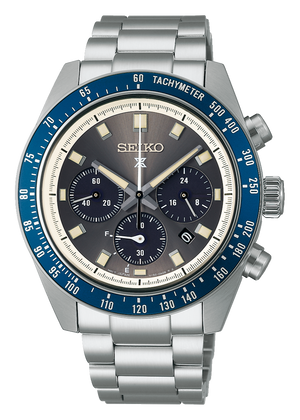 Seiko Prospex Speedtimer Solar Chronograph Grey Dial Silver Steel Strap Watch for Men - SSC939