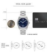 Emporio Armani Frederico Analog Blue Dial Silver Steel Strap Watch for Men - AR11620 Buy Now By Emporio Armani