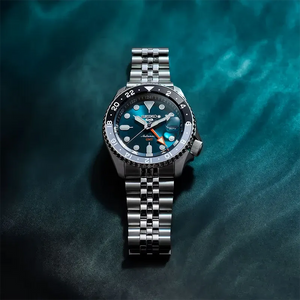 Seiko 5 Sports SKX Racers Heritage Velocity Blue Dial Silver Steel Strap Watch for Men - SSK045K1