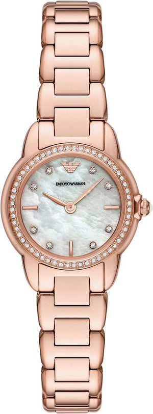 Emporio Armani Mia Mother of Pearl Dial Rose Gold Steel Strap Watch for Women - AR11671