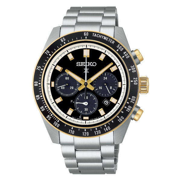 Seiko Prospex Speedtimer Solar Chronograph Black Dial Silver Steel Strap Watch for Men - SSC941 Buy Now By Seiko