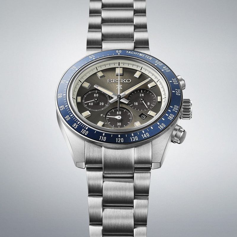 Seiko Prospex Speedtimer Solar Chronograph Grey Dial Silver Steel Strap Watch for Men - SSC939 Buy Now By Seiko