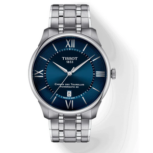 Tissot Chemin Des Tourelles Powermatic 80 Blue Dial Silver Steel Strap Watch for Men - T139.407.11.048.00