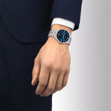 Tissot Chemin Des Tourelles Powermatic 80 Blue Dial Silver Steel Strap Watch for Men - T139.407.11.048.00