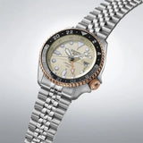 Seiko 5 GMT Sport Asia Exclusive Limited Edition Off White Dial Silver Steel Strap Watch for Men - SSK046K1