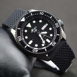 Seiko 5 Sports SKX Series Automatic Black Dial Black Silicone Strap Watch for Men - SRPD65K2