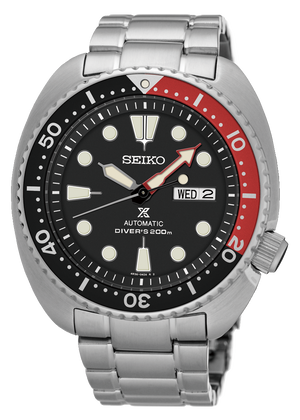 Seiko Prospex Sea Turtle Automatic Black Dial Silver Steel Strap Watch for Men - SRP789K1