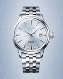 Seiko Presage Cocktail Time Automatic Ice Blue Dial Silver Steel Strap Watch for Men - SRPE19J1