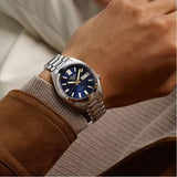 Seiko 5 Sports Automatic Blue Dial Silver Steel Strap Watch for Men - SRPL55K1