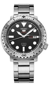 Seiko 5 Sports Automatic Black Dial Silver Steel Strap Watch for Men - SRPC61J1 Buy Now By Seiko