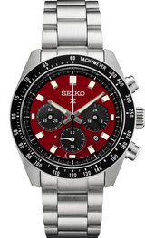 Seiko Prospex US Special Edition Speedtimer Solar Chronograph Red Dial Silver Steel Strap Watch for Men - SSC927 Buy Now By Seiko