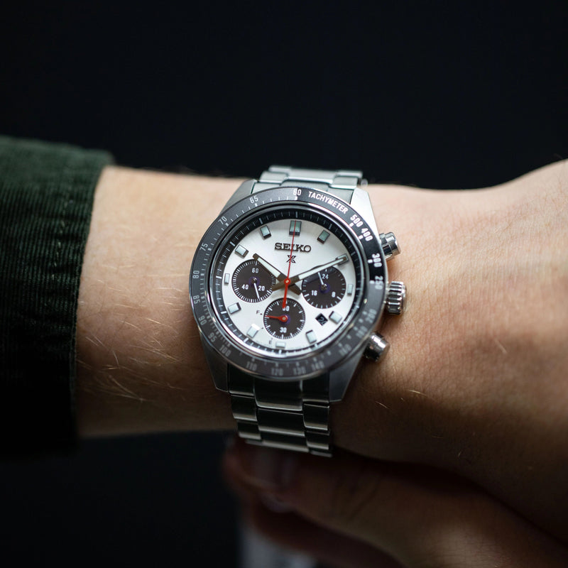 Seiko Prospex Speedtimer Solar Chronograph Silver Dial Silver Steel Strap Watch for Men - SSC911 Buy Now By Seiko