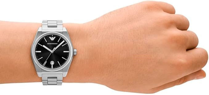 Emporio Armani Frederico Analog Black Dial Silver Steel Strap Watch for Men - AR11622 Buy Now By Emporio Armani