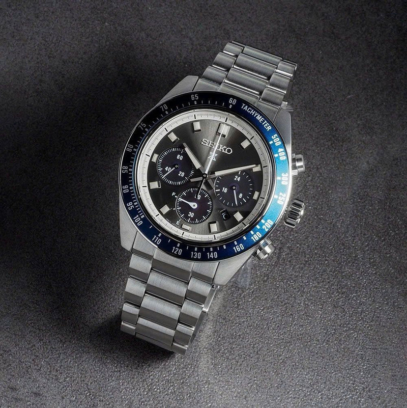 Seiko Prospex Speedtimer Solar Chronograph Grey Dial Silver Steel Strap Watch for Men - SSC939 Buy Now By Seiko