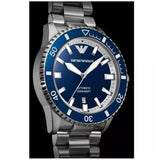 Emporio Armani Sea Explorer Blue Dial Silver Steel Strap Watch for Men - AR60079