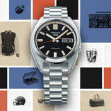 Seiko 5 Sports SNXS Series Automatic Black Dial Silver Steel Strap Watch for Men - SRPK89K1 Buy Now By Seiko