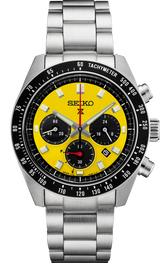 Seiko Prospex Speedtimer Solar Chronograph Yellow Dial Silver Steel Strap Watch for Men - SSC929 Buy Now By Seiko