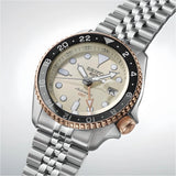 Seiko 5 GMT Sport Asia Exclusive Limited Edition Off White Dial Silver Steel Strap Watch for Men - SSK046K1 Buy Now By Seiko