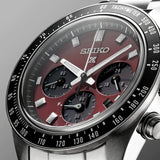Seiko Prospex US Special Edition Speedtimer Solar Chronograph Red Dial Silver Steel Strap Watch for Men - SSC927 Buy Now By Seiko