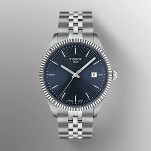 Tissot Ballade Quartz Blue Dial Silver Steel Strap Watch for Men - T156.410.11.041.00