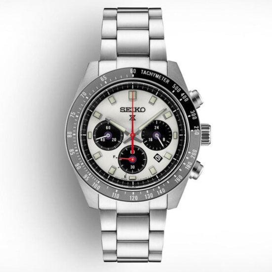 Seiko Prospex Speedtimer Solar Chronograph Silver Dial Silver Steel Strap Watch for Men - SSC911 Buy Now By Seiko