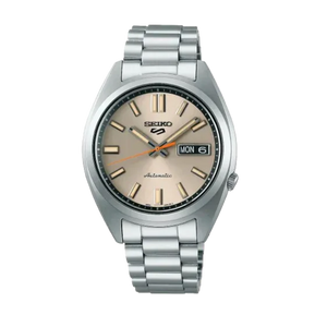 Seiko 5 Sports SNXS Series Automatic Beige Dial Silver Steel Strap Watch for Men - SRPK91K1
