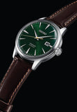 Seiko Presage Cocktail Time Automatic Green Dial Brown Leather Strap Watch for Men - SRPD37J1