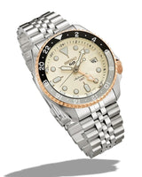 Seiko 5 GMT Sport Asia Exclusive Limited Edition Off White Dial Silver Steel Strap Watch for Men - SSK046K1 Buy Now By Seiko