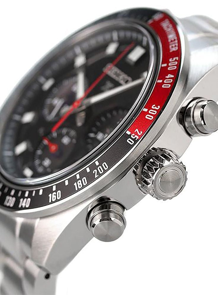 Seiko Prospex Speedtimer Solar Chronograph Black Dial Silver Steel Strap Watch for Men - SSC915 Buy Now By Seiko