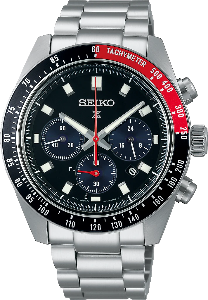 Seiko Prospex Speedtimer Solar Chronograph Black Dial Silver Steel Strap Watch for Men - SSC915 Buy Now By Seiko