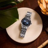 Seiko Presage Cocktail Time Automatic Blue Dial Silver Steel Strap Watch for Men - SRPB41J1