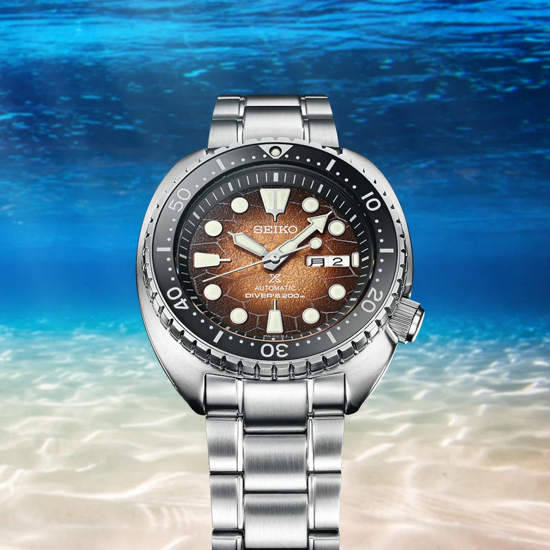 Seiko Prospex US Special Edition King Turtle Automatic Brown Dial Silver Steel Strap Watch for Men - SRPH55 Buy Now By Seiko