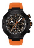 Tissot T Race Chronograph Black Dial Orange Rubber Strap Watch for Men - T141.417.37.051.02