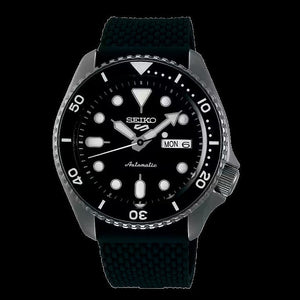 Seiko 5 Sports SKX Series Automatic Black Dial Black Silicone Strap Watch for Men - SRPD65K2
