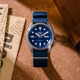 Seiko 5 Sports Automatic Blue Dial Blue Nylon Strap Watch for Men - SRPE63K1