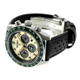 Seiko Prospex Speedtimer Solar Chronograph Ivory Dial Black Leather Strap Watch for Men - SSC943 Buy Now By Seiko