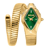 Just Cavalli Ferocious Green Dial Gold Steel Strap Watch for Women - JC1L306M0045