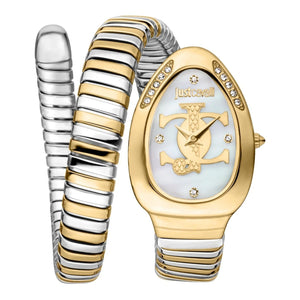 Just Cavalli Glam Evo 5 Mother of Pearl Dial Two Tone Steel Strap Watch for Women - JC1L227M0065
