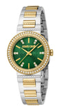 Just Cavalli Donna Glam Green Dial Two Tone Steel Strap Watch for Women - RC5L098M0065