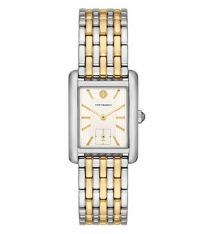 Tory Burch Eleanor White Dial Two Tone Steel Strap Watch for Women - TBW1070