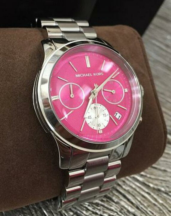 Michael Kors Runway Chronograph Pink Dial Silver Steel Strap Watch for Women - MK6160 Buy Now By Michael Kors